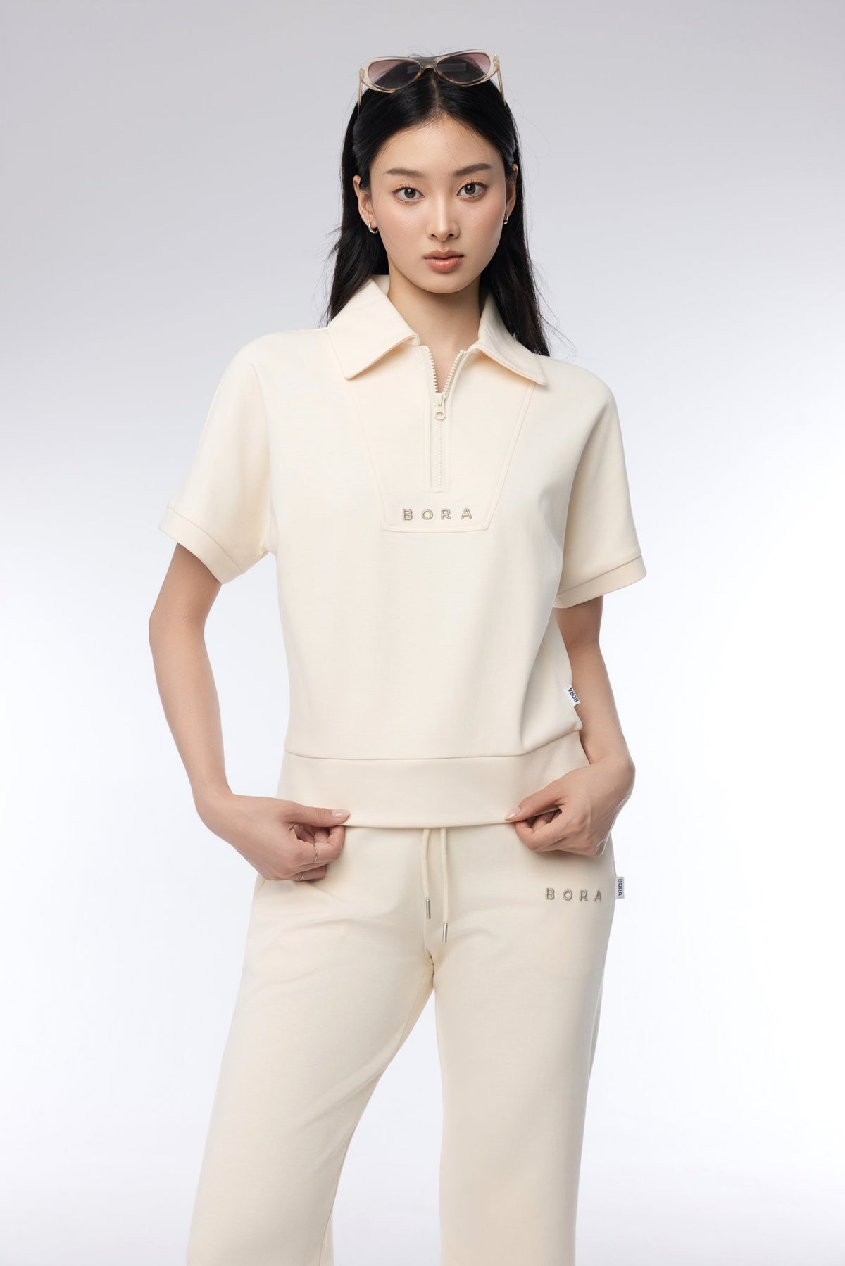 SET BỘ DÀI BORA HALFZIP NGẮN TAY